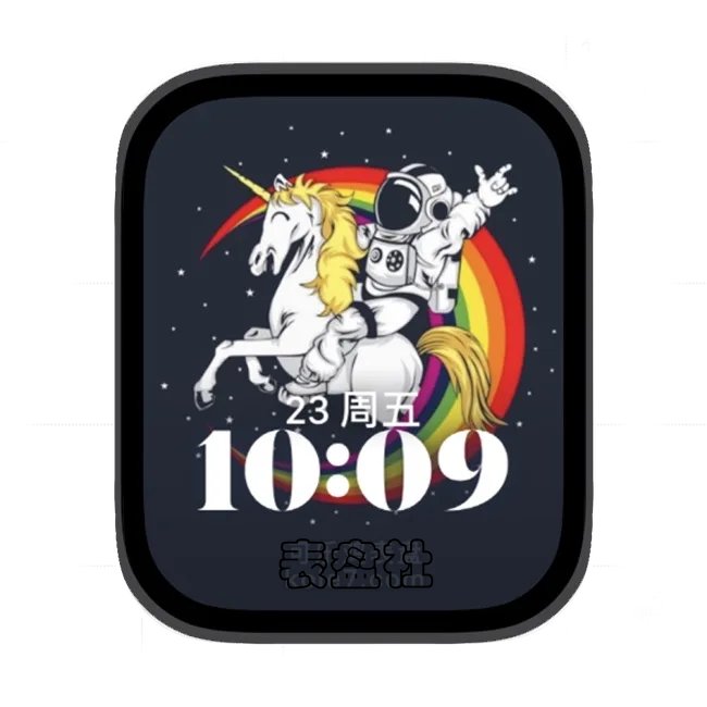 骑独角兽的太空人苹果手表iwatch壁纸人像表盘