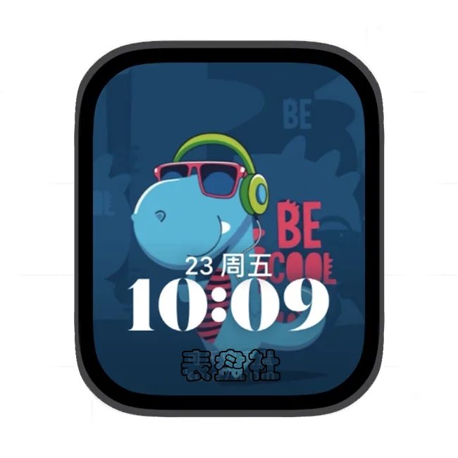 酷帅小河马苹果手表iwatch壁纸人像表盘