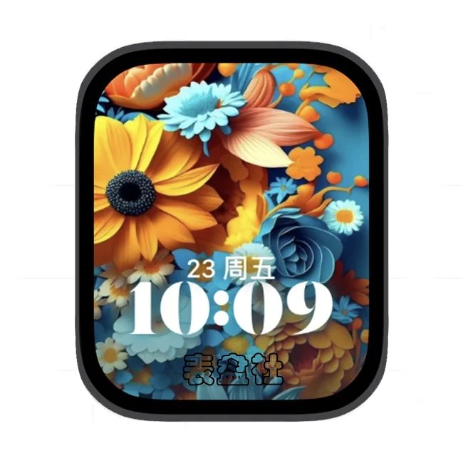 AI色彩太阳花苹果手表iwatch壁纸人像表盘