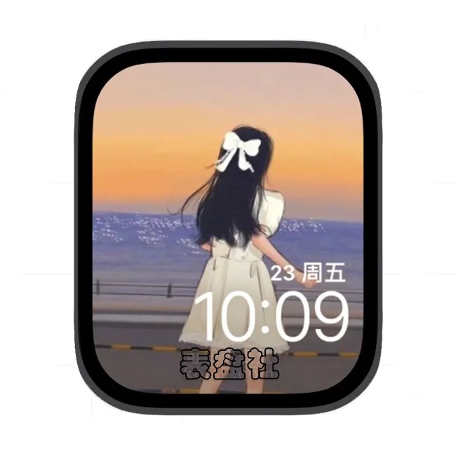 飘逸女孩苹果手表iwatch壁纸表盘