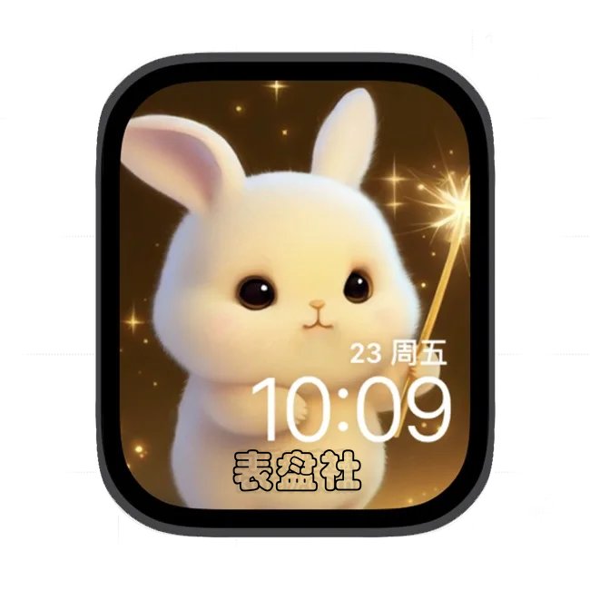 AI可爱小兔子苹果手表iwatch壁纸表盘