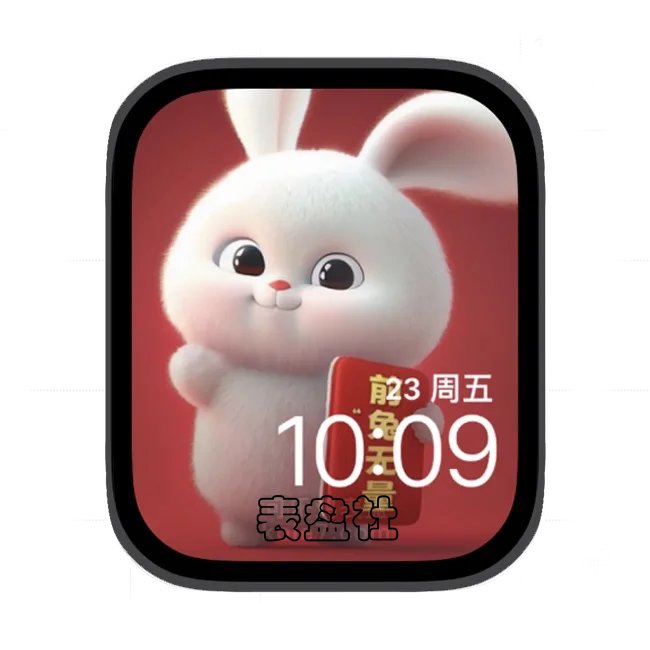 AI可爱小兔子苹果手表iwatch壁纸表盘