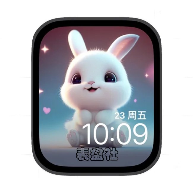 AI可爱小兔子苹果手表iwatch壁纸表盘