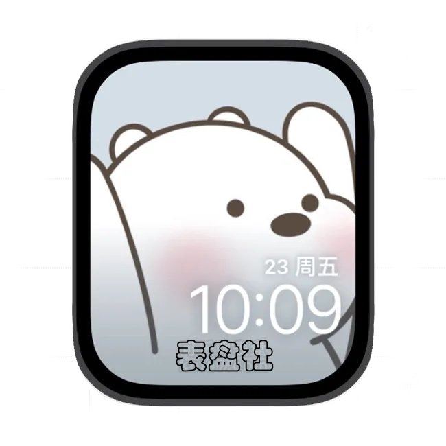 可爱小白熊苹果手表iwatch壁纸表盘