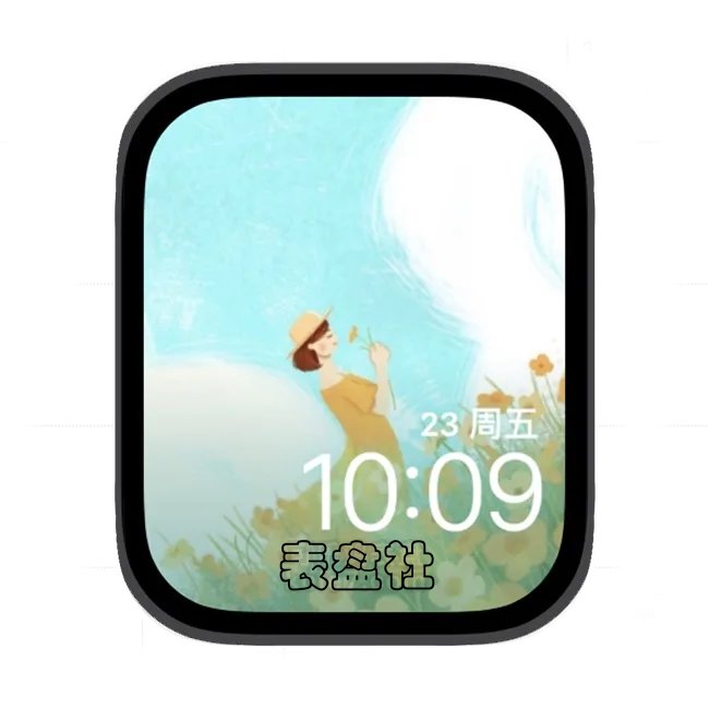 插画女孩苹果手表iwatch壁纸表盘