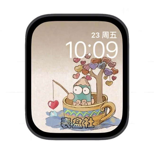 2B铅笔钓用心鱼苹果手表iwatch壁纸表盘