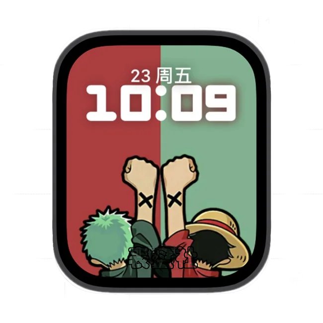 海贼王之罗罗诺亚·索隆与路飞苹果手表iwatch壁纸人像表盘