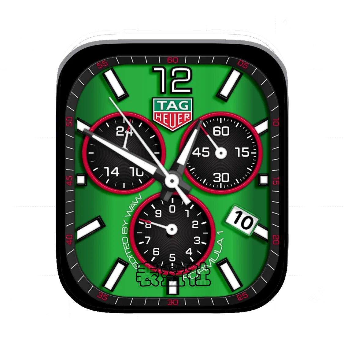 TAG-HEUER泰格豪雅绿底三盘式年历Ultra专用表盘