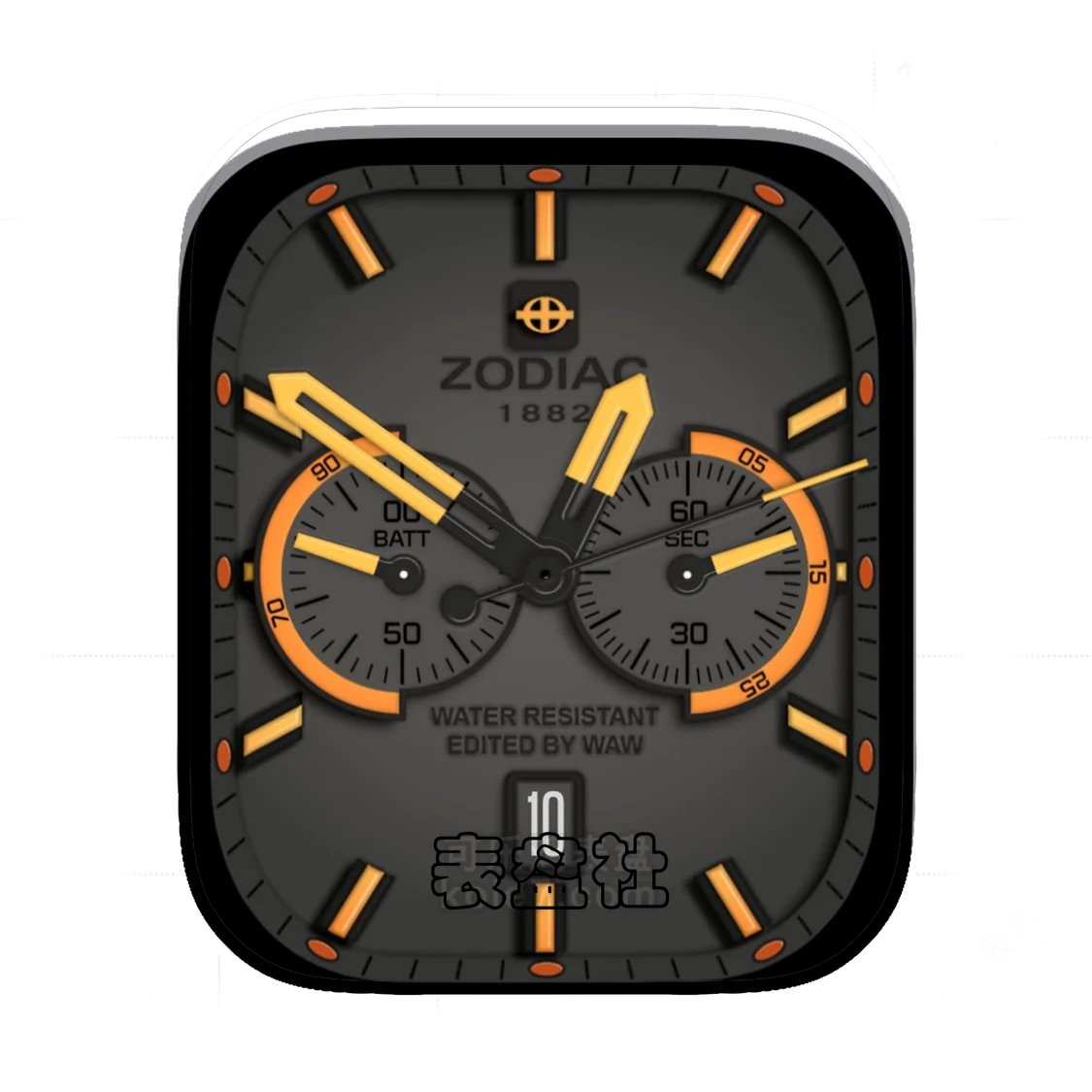 ZODIAC苏地亚黑底双盘式年历Ultra专用表盘