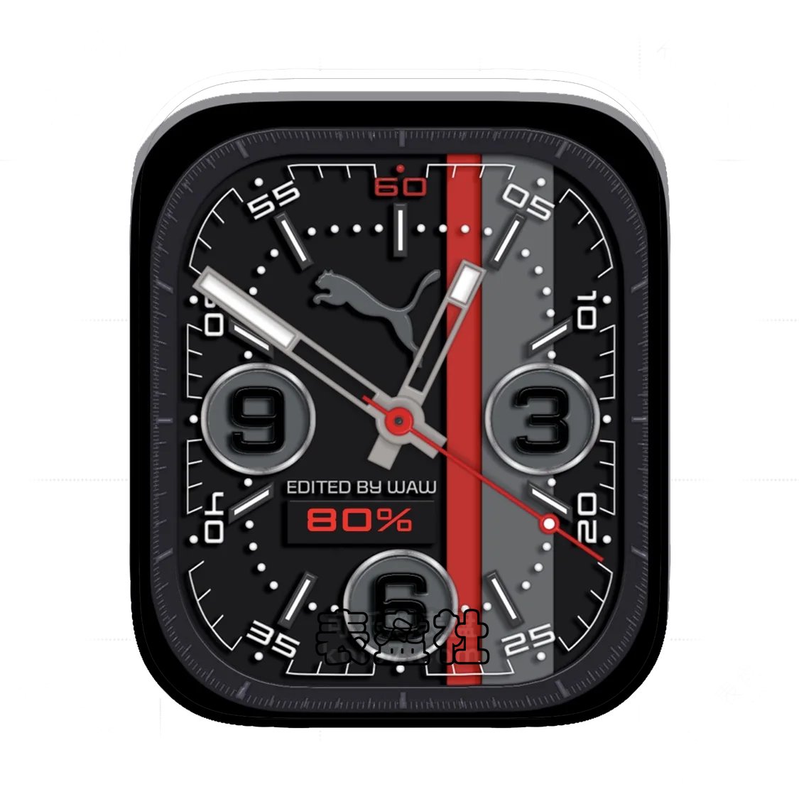 PUMA彪马logo灰黑简约数字Ultra专用表盘