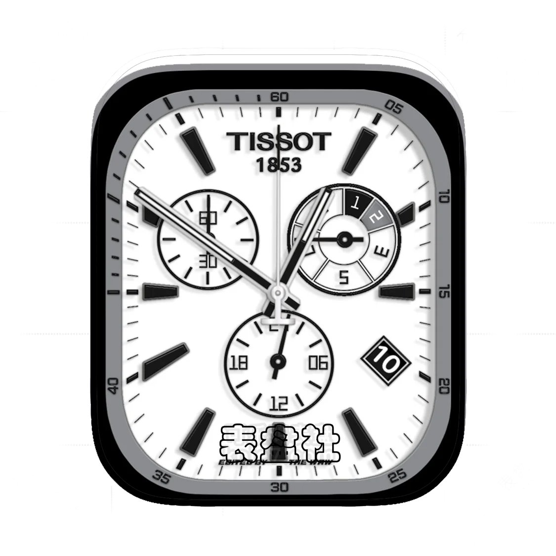 Tissot天梭白底三盘式年历Ultra专用表盘