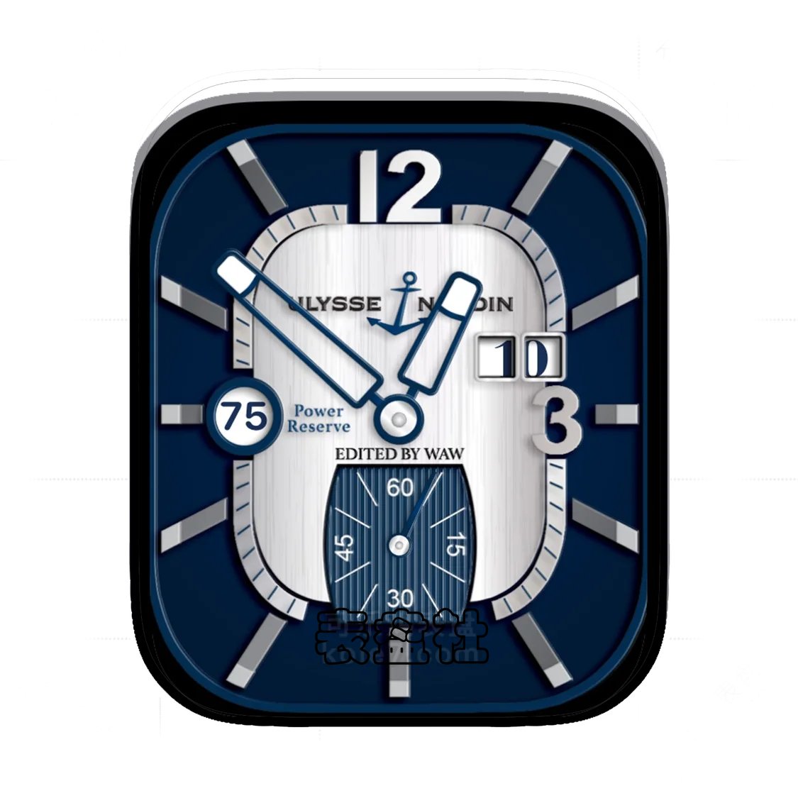 ULYSSENARDIN瑞士雅典表蓝盘简约数字Ultra专用表盘