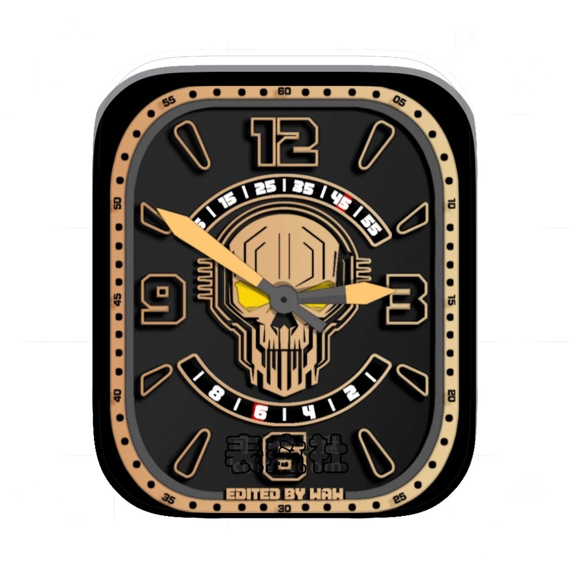 骷髅头黑底简约数字Ultra专用表盘