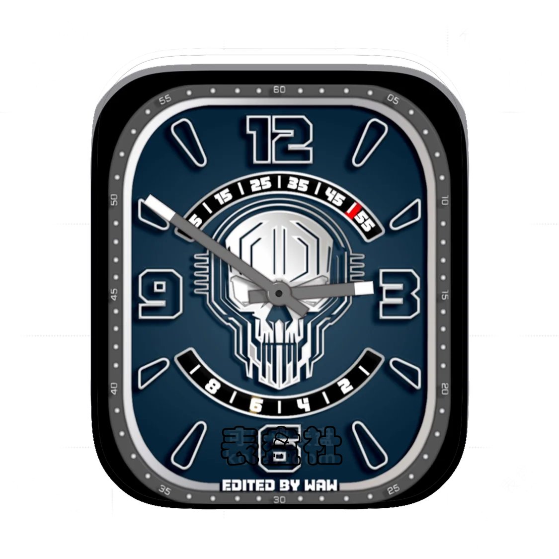 骷髅头蓝底简约数字Ultra专用表盘