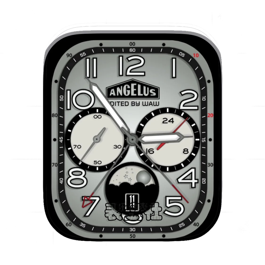 ANGELUS瑞士牌三盘式简约数字Ultra专用表盘