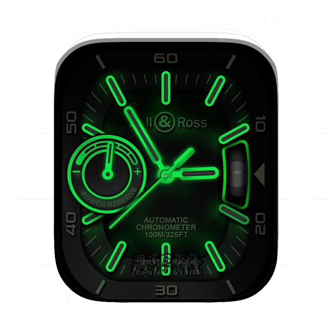 Bell&Ross柏莱士酷黑夜光绿Ultra专用表盘