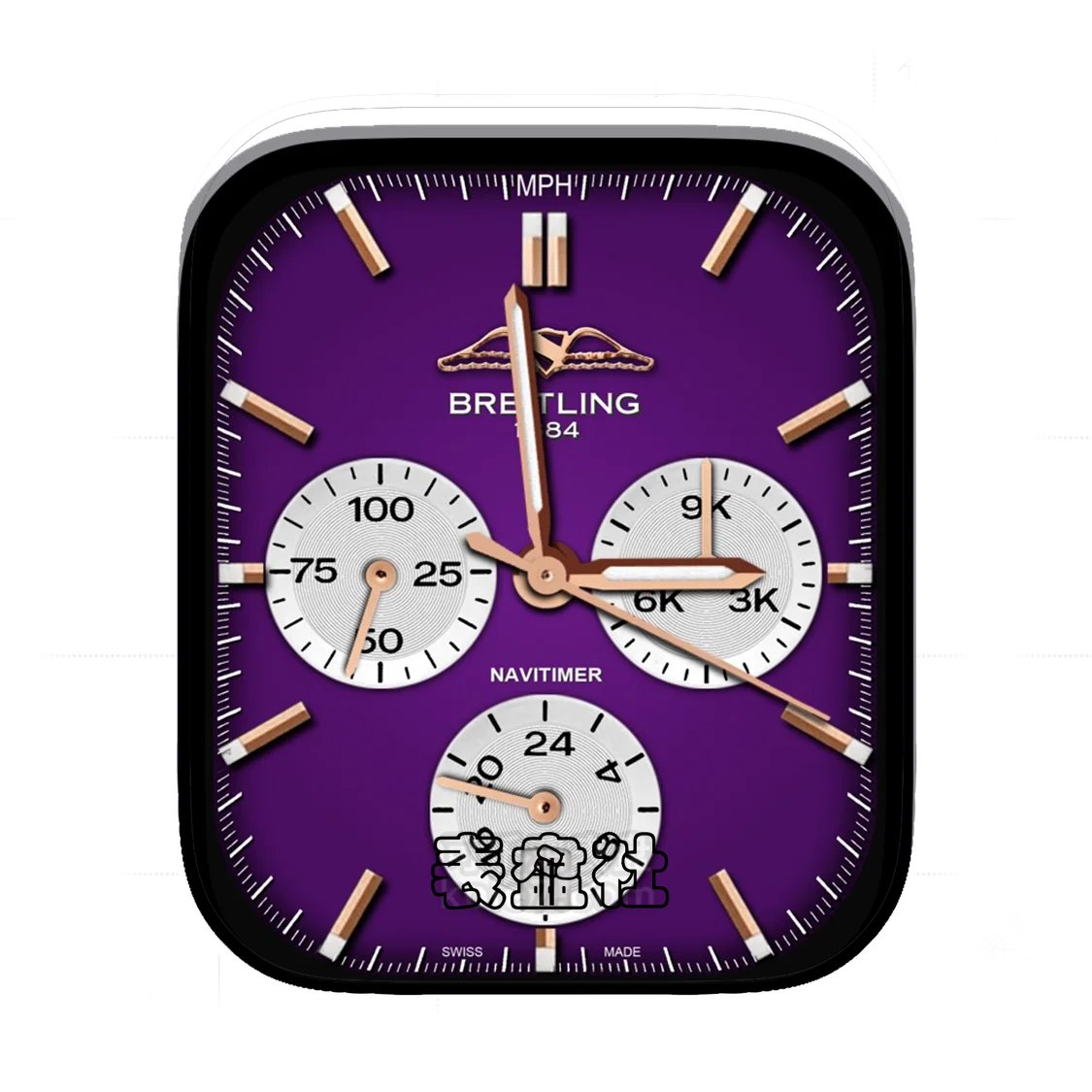 Breitling百年灵紫色底三盘式简约Ultra专用表盘