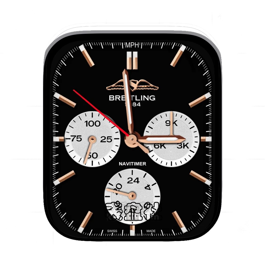 Breitling百年灵酷黑三盘式简约Ultra专用表盘