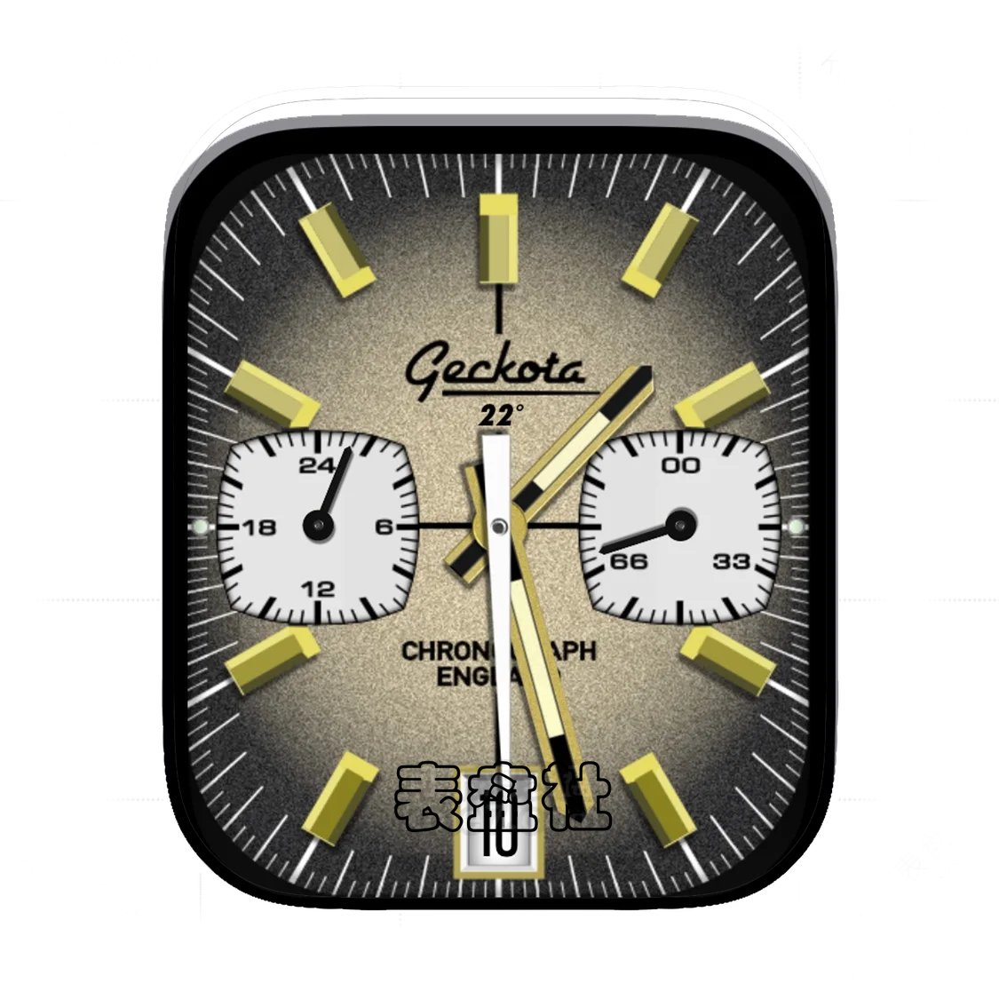 Geckota独立制表金色双盘式年历Ultra专用表盘