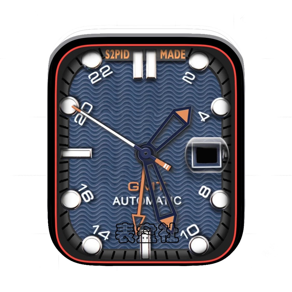 蓝底简约数字年历Ultra专用表盘