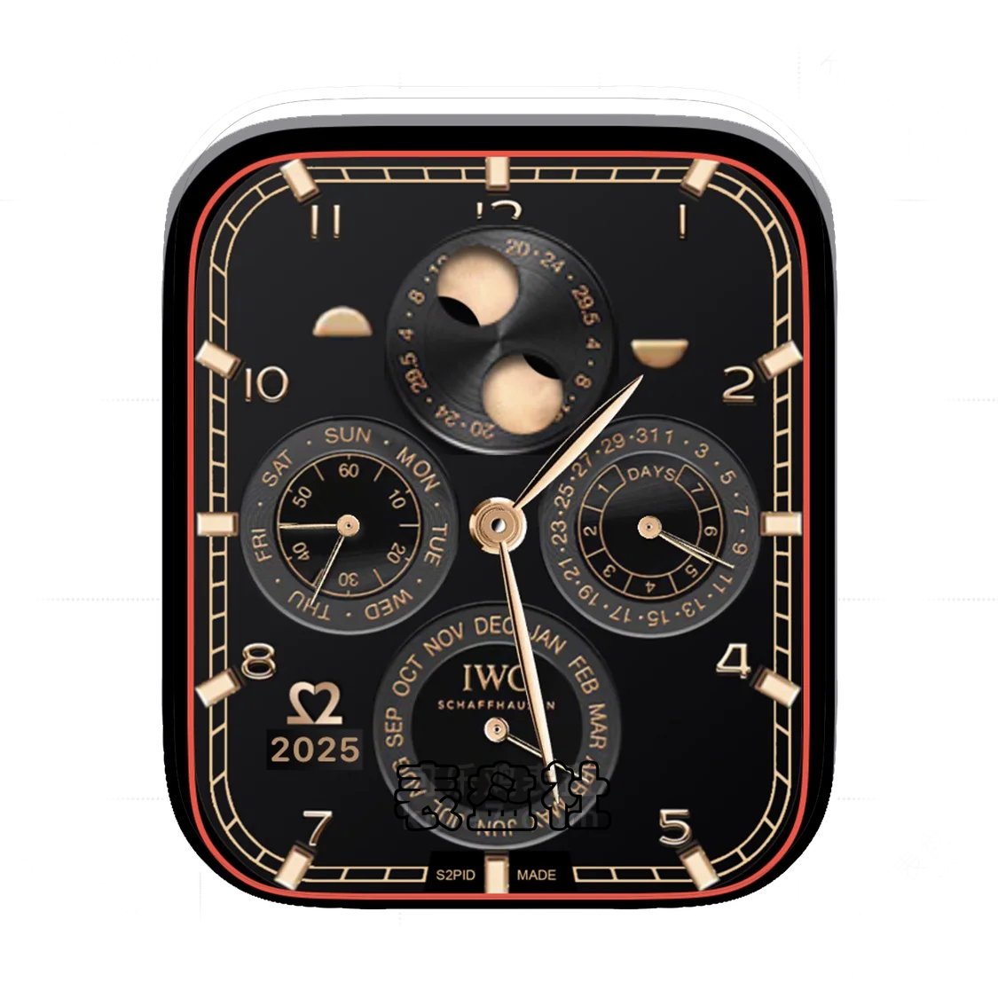 IWC万国三盘式简约数字表盘