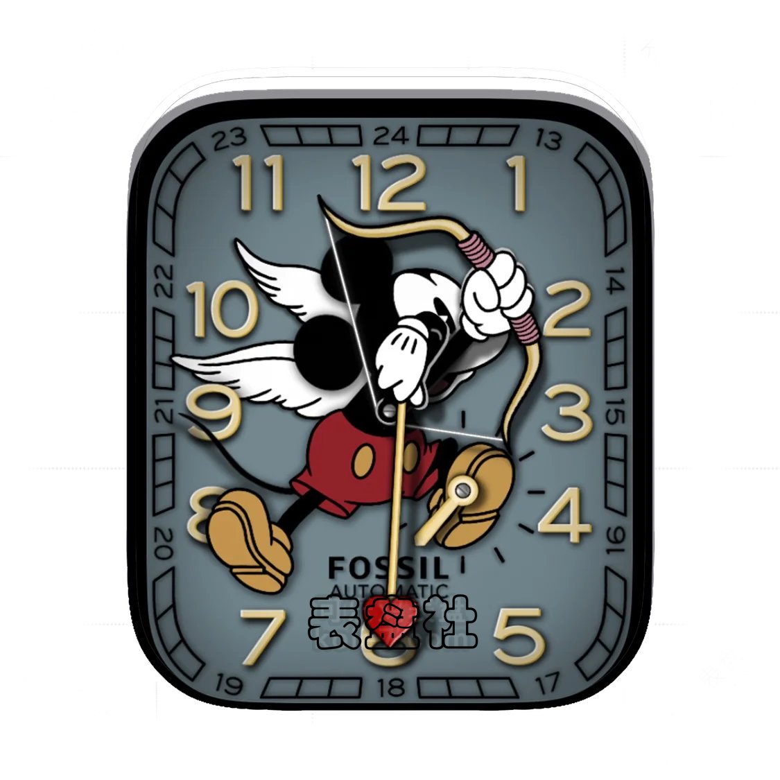 Fossil化石米奇发射爱心数字表盘.clock&clock2 78084