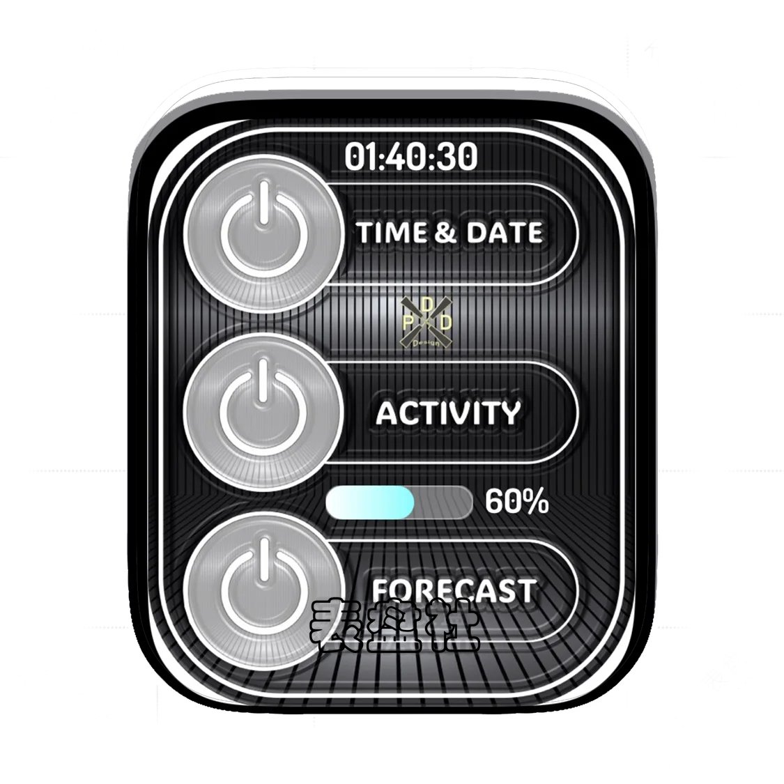 灰白底简约Ultra专用表盘