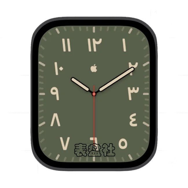 Apple 简约logo浅绿底苹果手表iwatch原生系统表盘