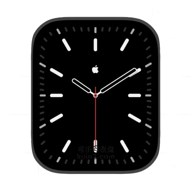 Apple 简约logo黑底苹果手表iwatch原生系统表盘