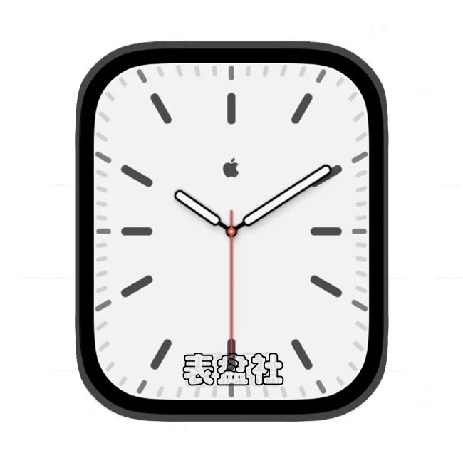 Apple 简约logo白底苹果手表iwatch原生系统表盘