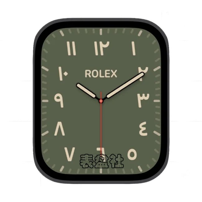 ROLEX浅绿底苹果手表iwatch原生系统表盘