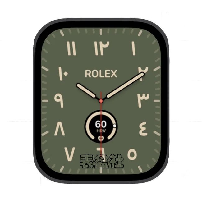 ROLEX浅绿底苹果手表iwatch原生系统表盘