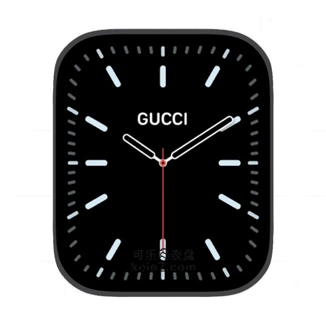 Gucci古驰黑底苹果手表iwatch原生系统表盘