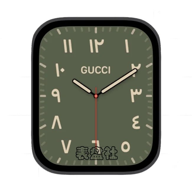 Gucci古驰绿底苹果手表iwatch原生系统表盘