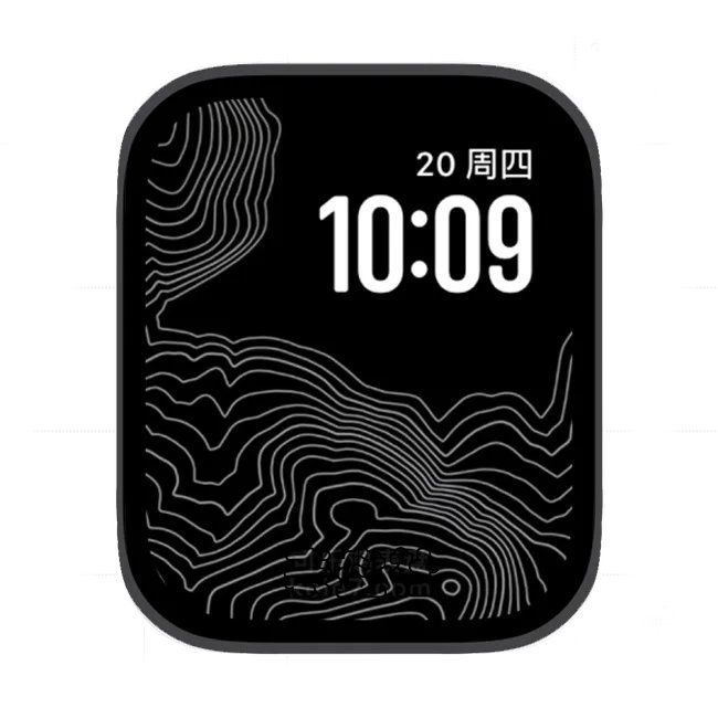 炫酷等高线简约苹果手表iwatch原生系统表盘