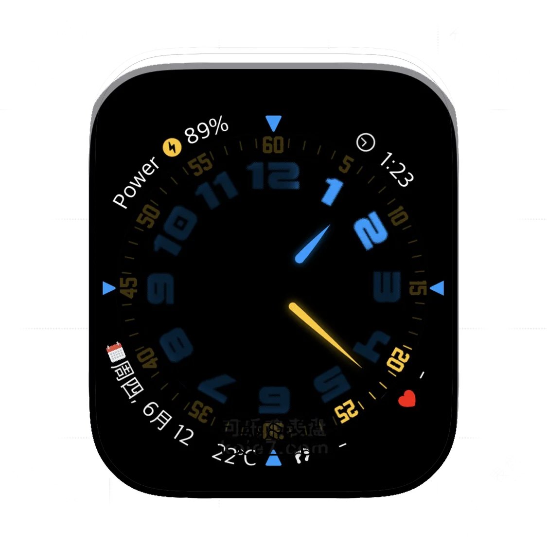 黑色背景时分极简风格数字表盘