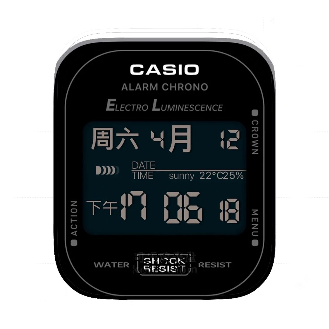 Casio卡西欧酷黑简约数字Ultra专用表盘