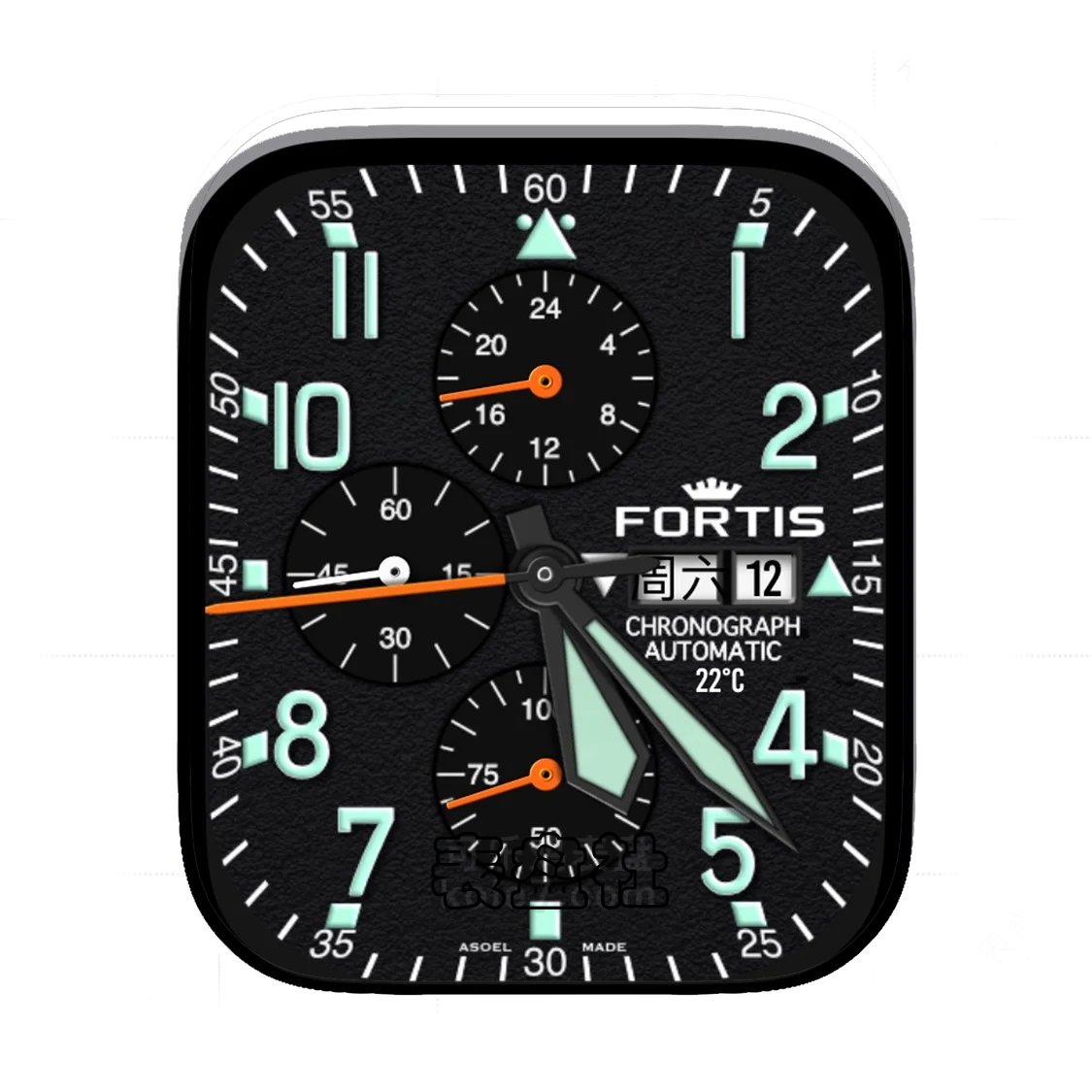 FORTIS富利斯酷黑绿三盘式年历Ultra专用表盘