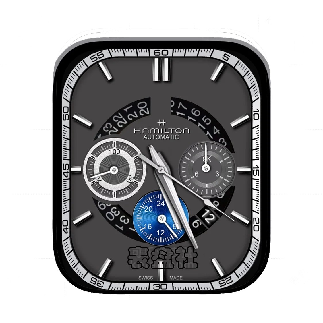 Hamilton汉密尔顿灰黑三盘式Ultra专用表盘