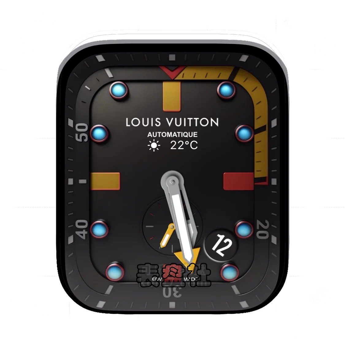 louis vuitton路易斯威酷黑液态年历表盘