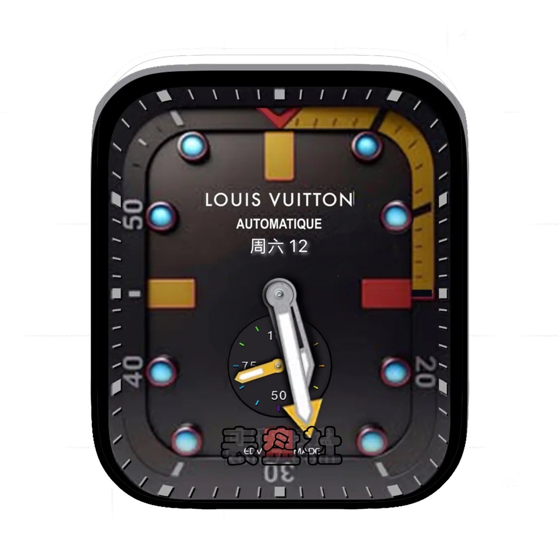 louis vuitton路易斯威酷黑液态年历表盘