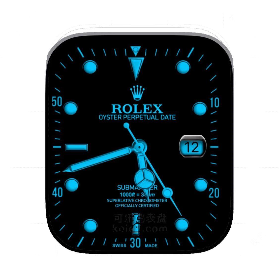 Rolex劳力士酷黑荧光蓝年历Ultra专用表盘