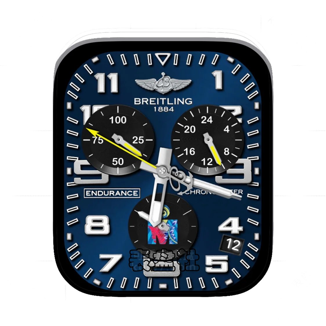 Breitling百年灵三盘式蓝底年历Ultra专用表盘