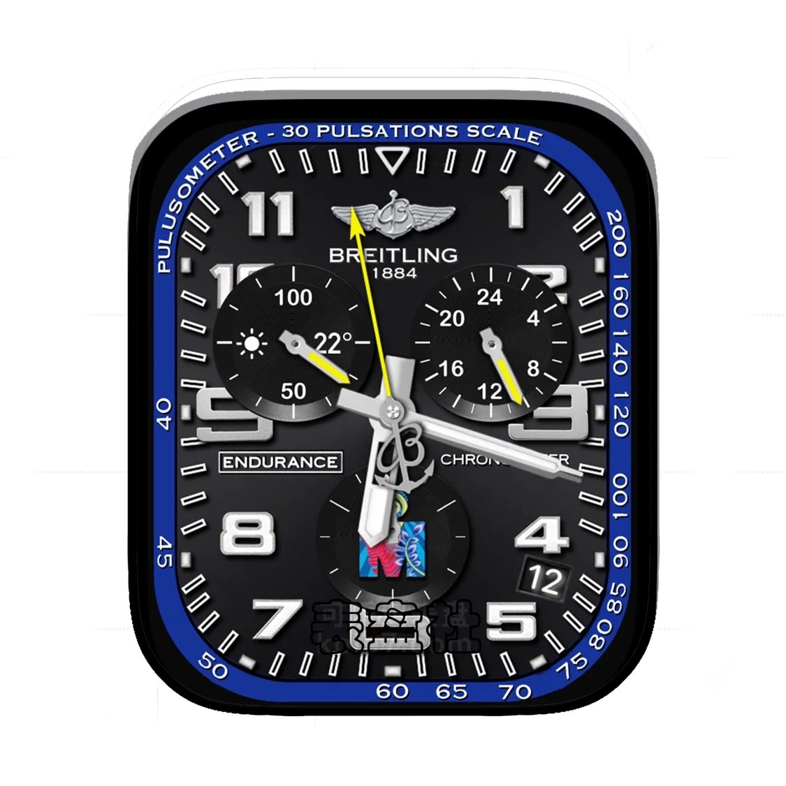 Breitling百年灵三盘式黑底年历Ultra专用表盘