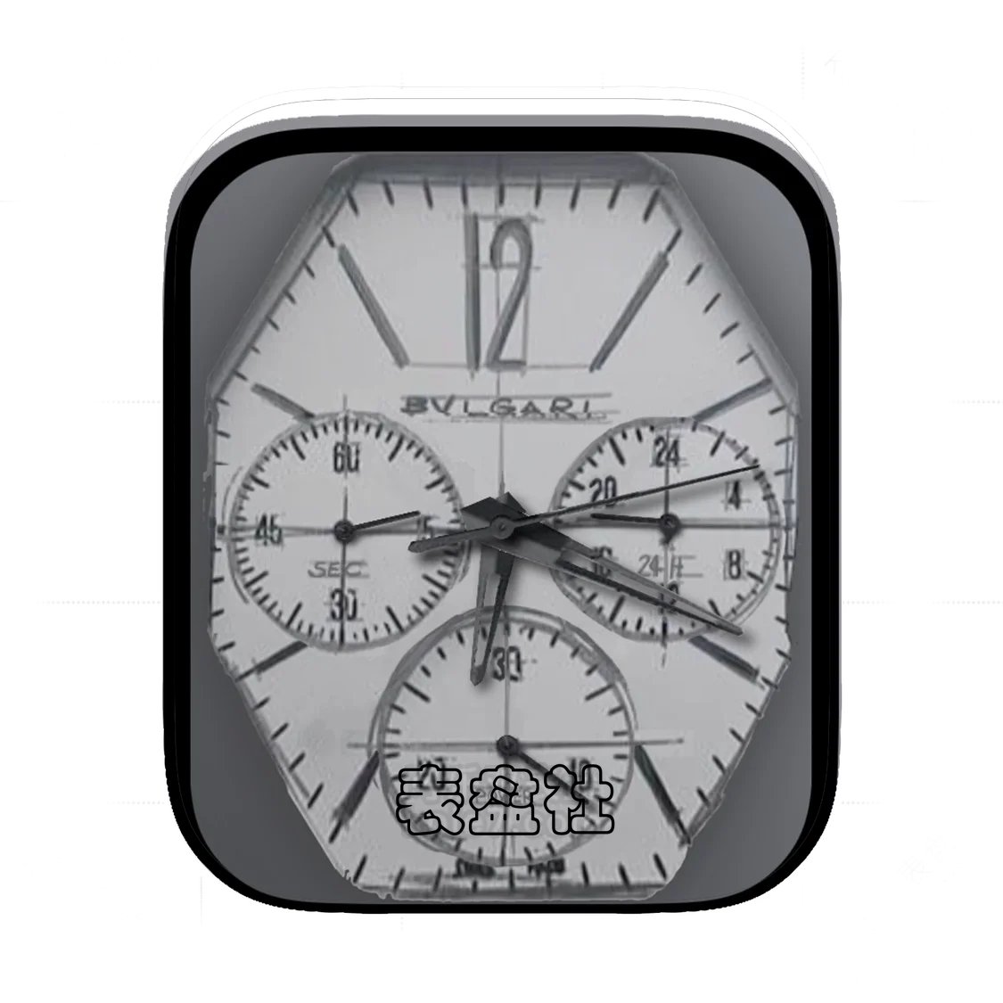 BVLGARI宝格丽经典复古手绘三盘式表盘.clock&clock2 77890