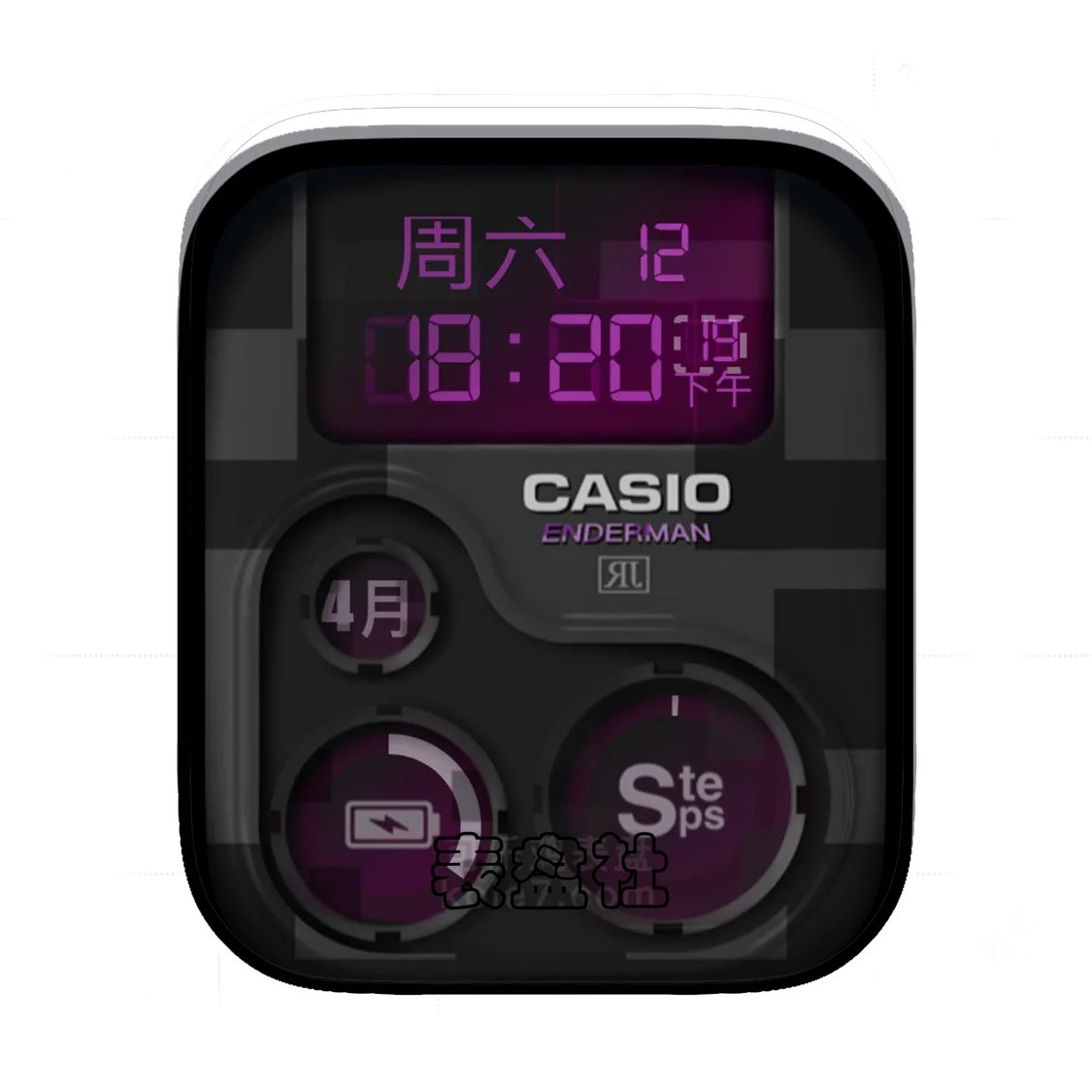 Casio卡西欧灰紫简约数字表盘