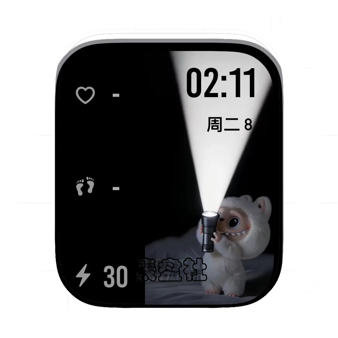 LABUBU手提电筒的白毛绒拉布布表盘