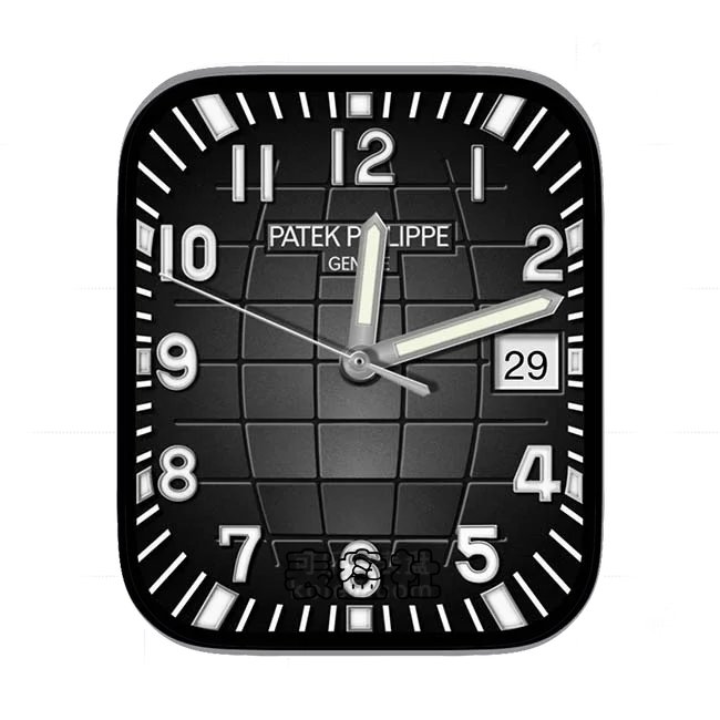 Patek Philippe百达翡丽简约黑底数字年历表盘