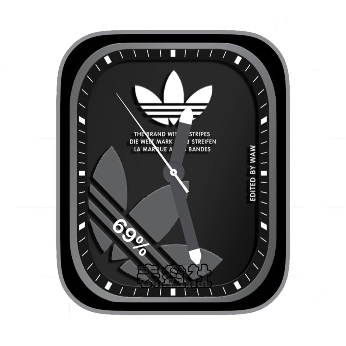 Adidas阿迪达斯灰黑简约Ultra专用表盘