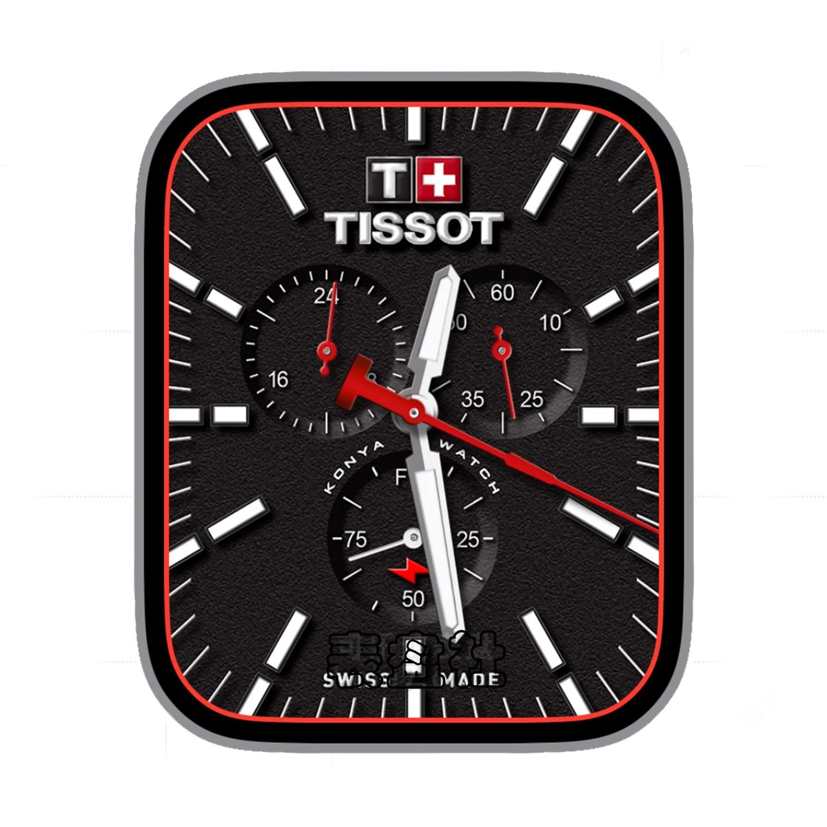 Tissot天梭磨砂黑三盘式Ultra专用表盘